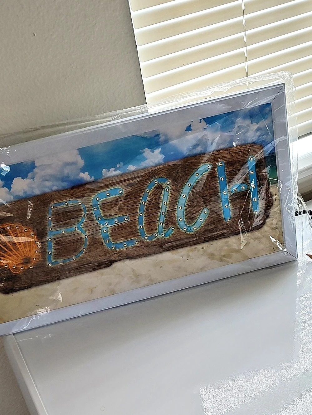 Light-Up Beach Art Sign NWT